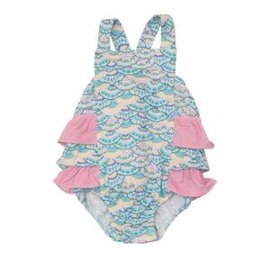 Angel Dear Ruffle Sunsuit, Mermaid Scale, Size 0-3 Months NWT